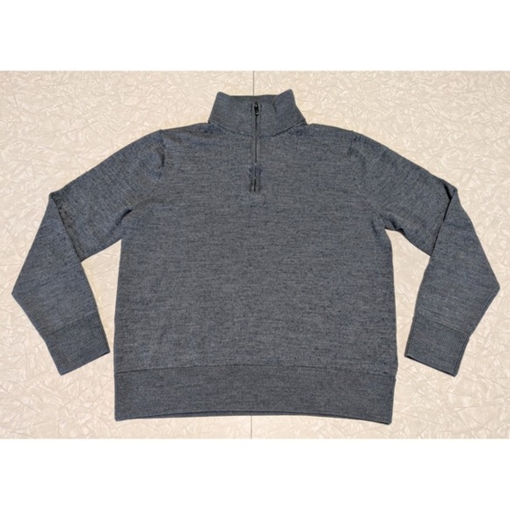 J.Crew Women's M Blue Quarter Zip Casual Sweater Merino Wool Blend